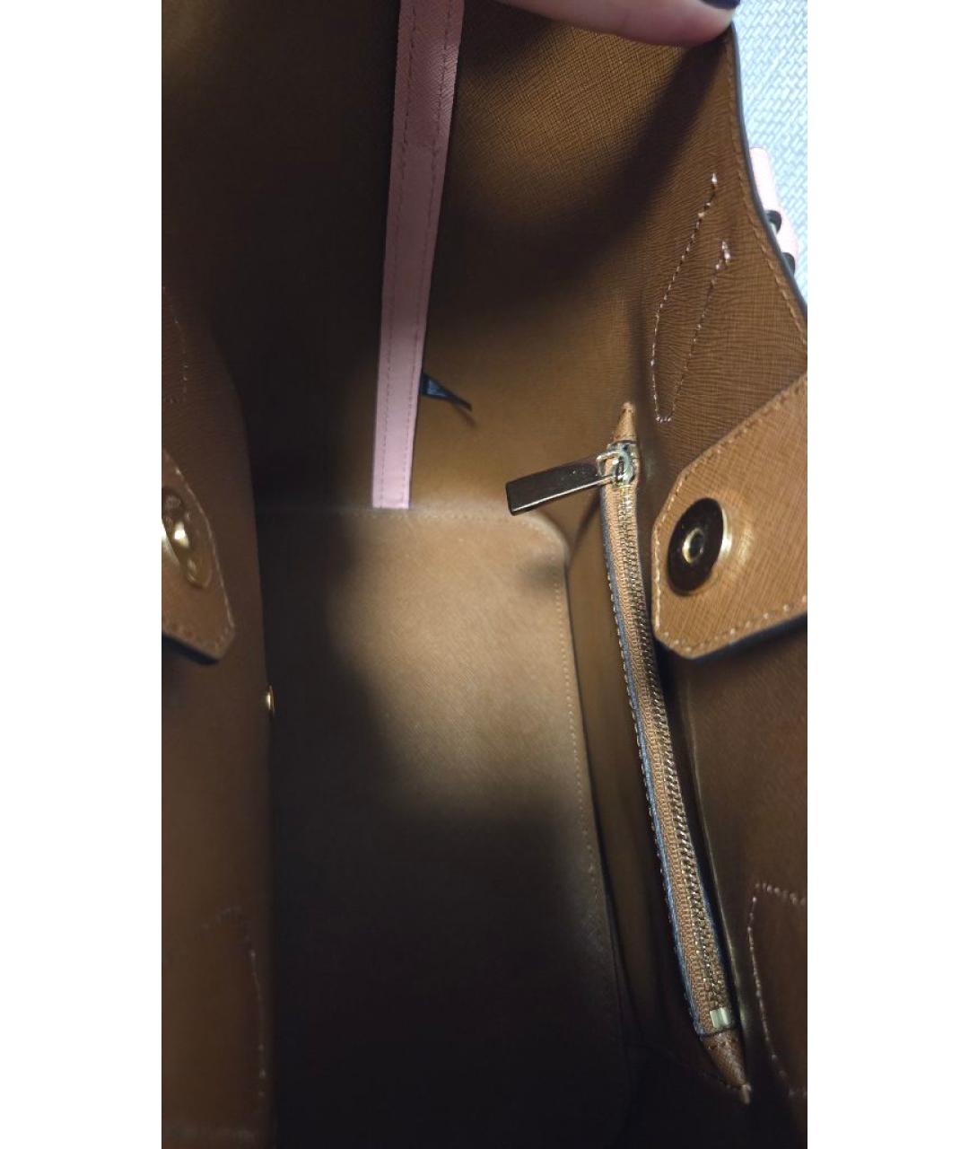 MICHAEL KORS Коралловая кожаная сумка через плечо, фото 5