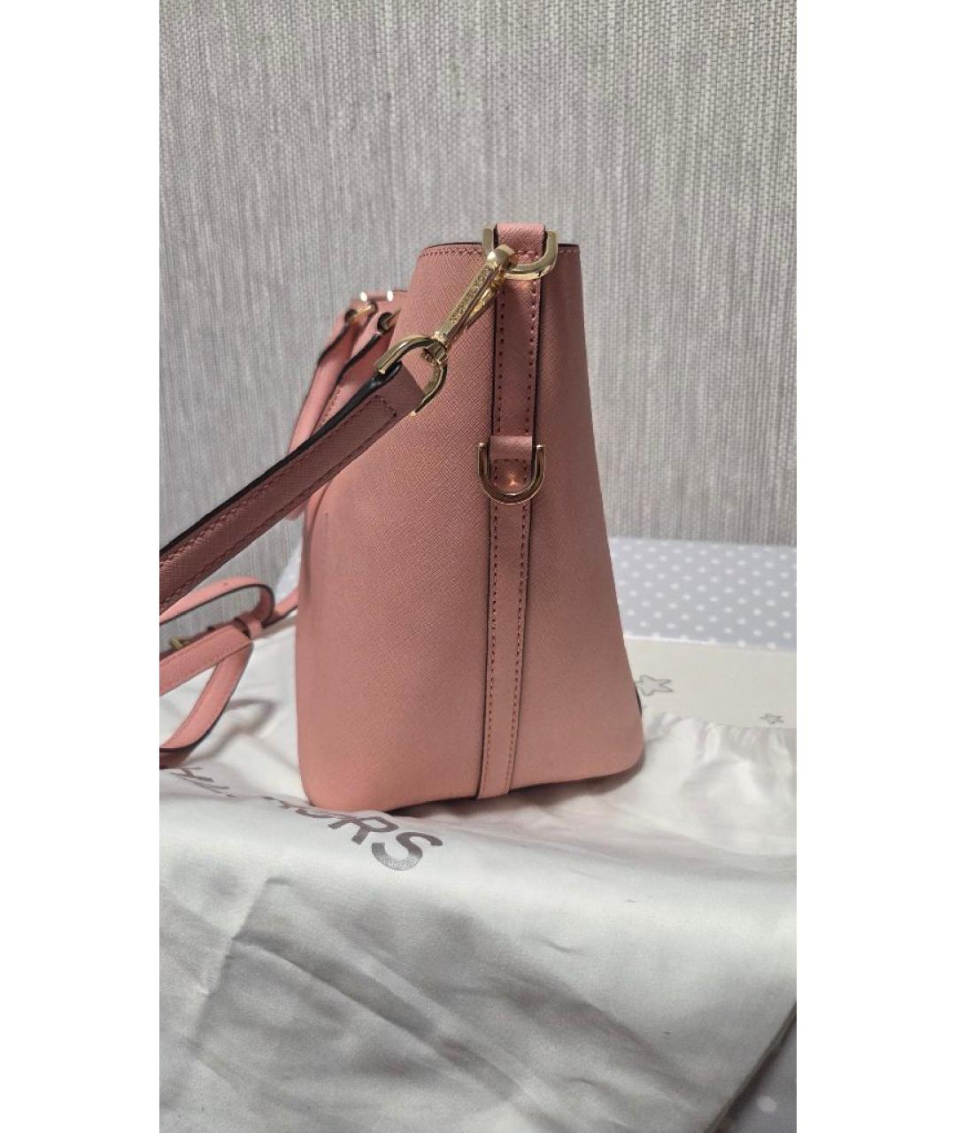 MICHAEL KORS Коралловая кожаная сумка через плечо, фото 4