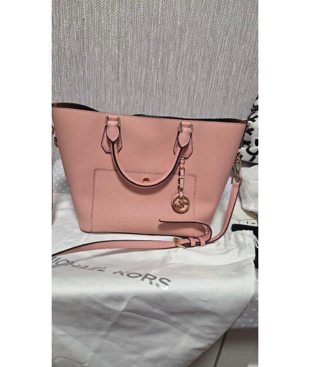 MICHAEL KORS Коралловая кожаная сумка через плечо, фото 10