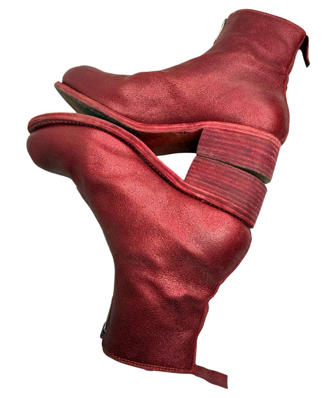 GUIDI Красные ботильоны, фото 9