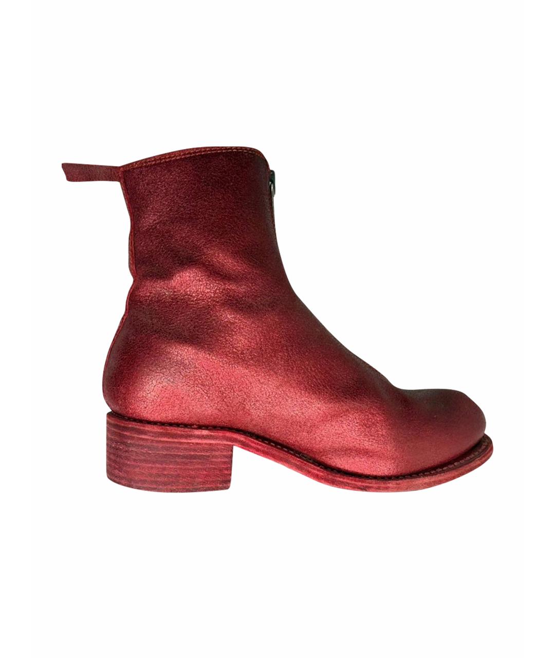 GUIDI Красные ботильоны, фото 1