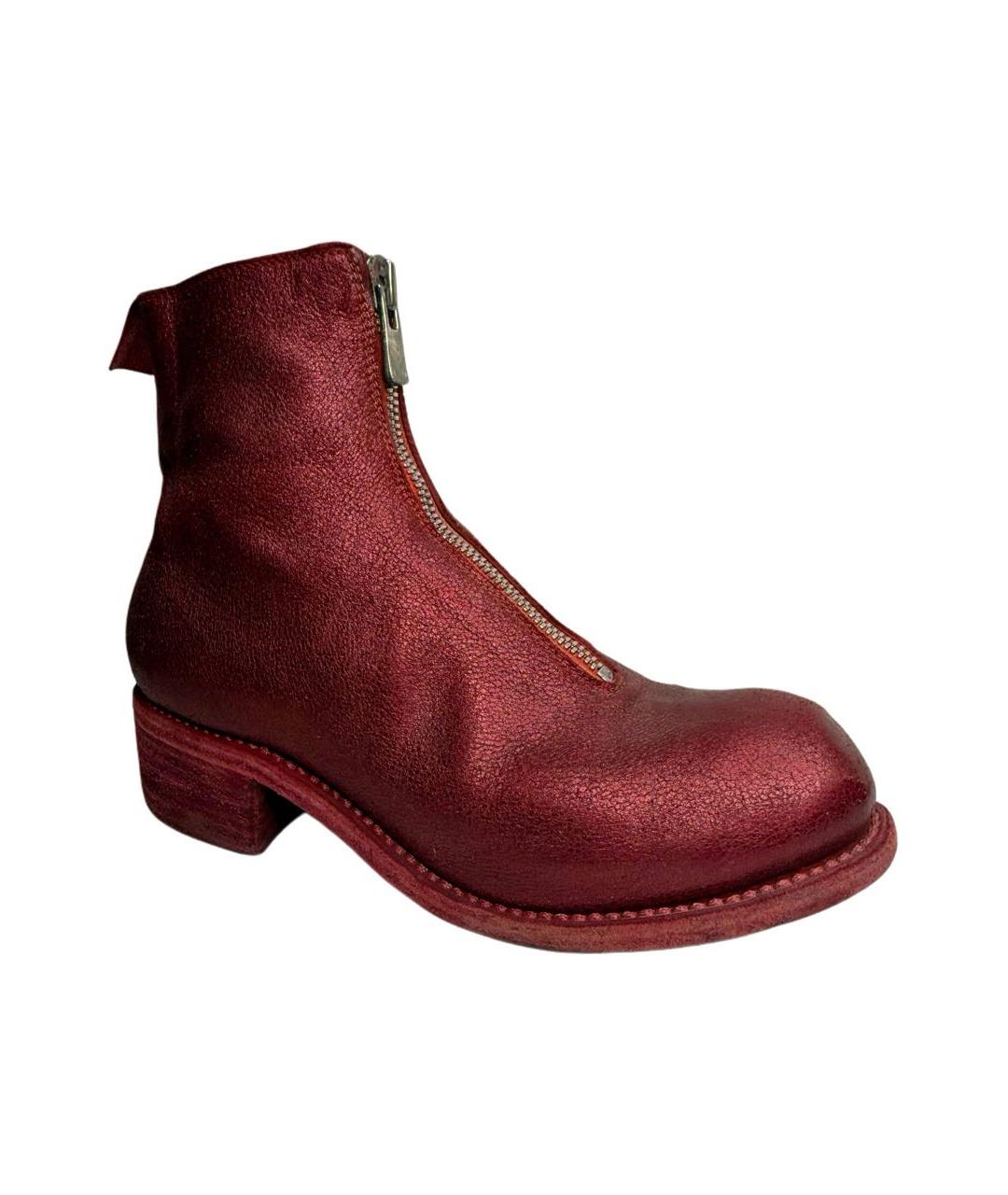 GUIDI Красные ботильоны, фото 2