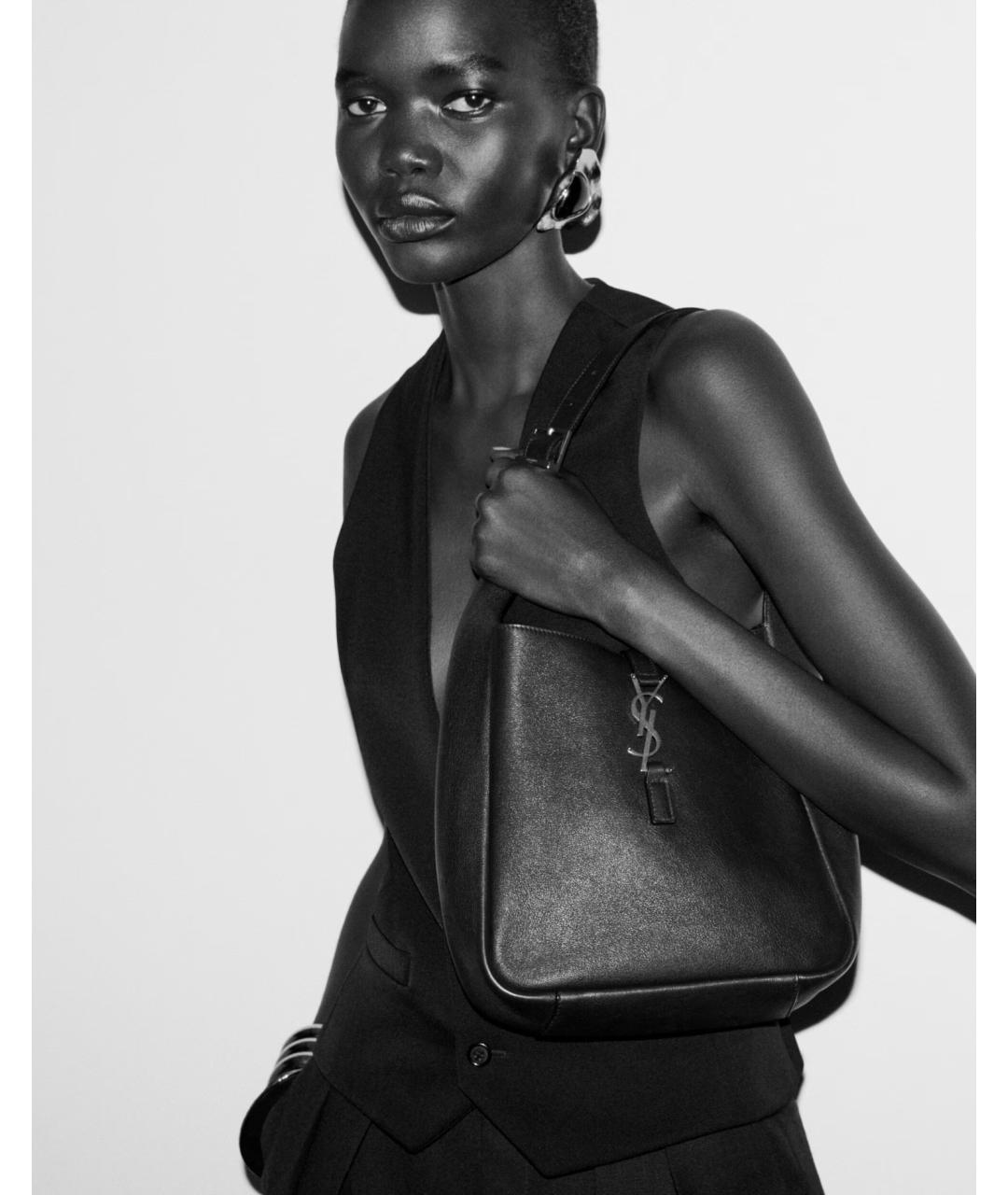 SAINT LAURENT Коричневая кожаная сумка через плечо, фото 2