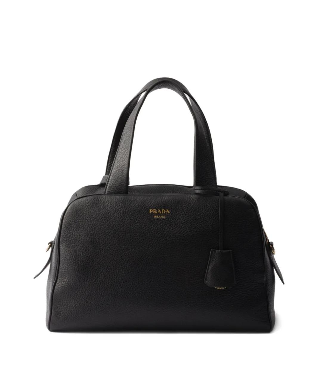 PRADA Черная кожаная сумка тоут, фото 1