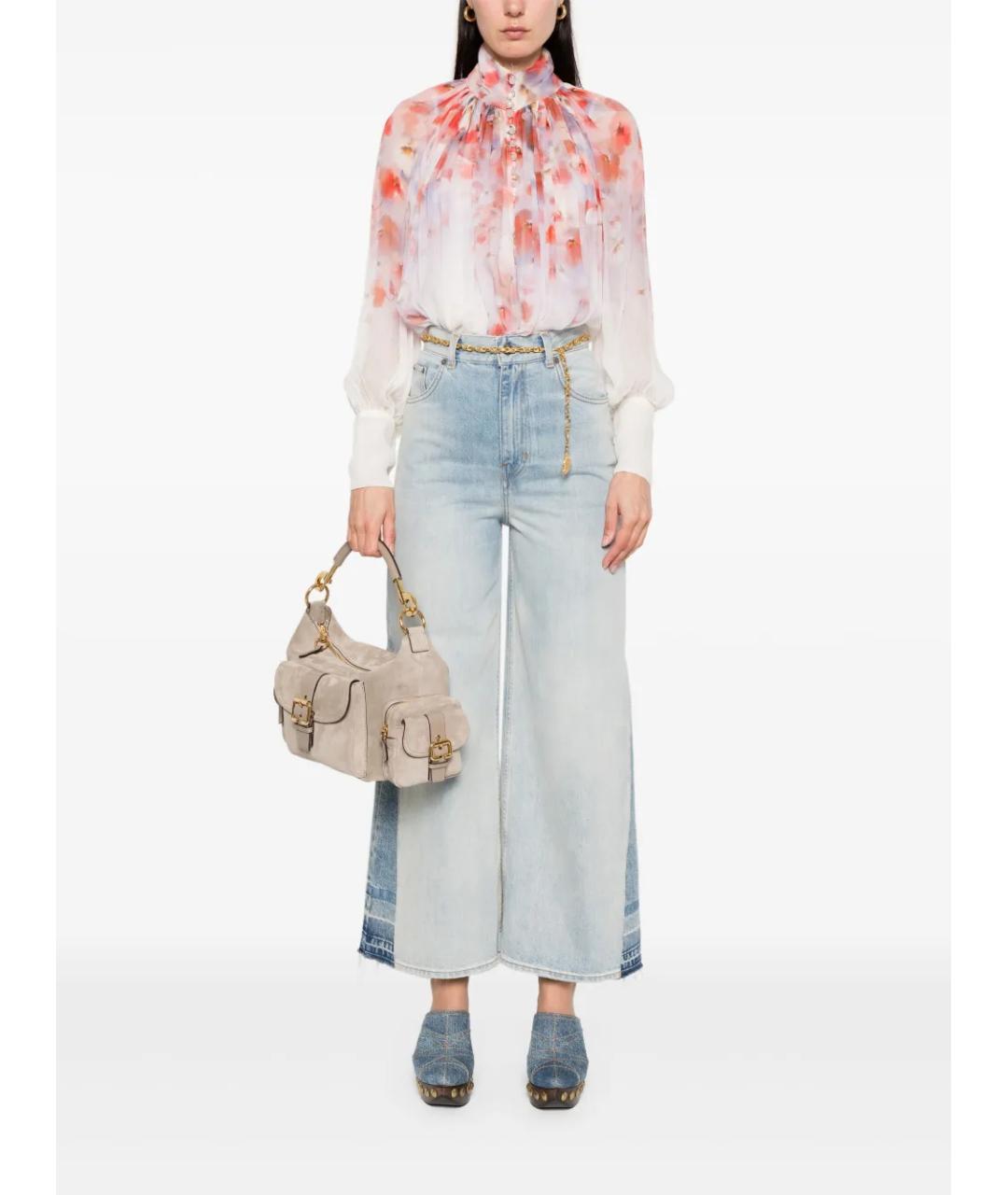 CHLOE Голубые хлопковые джинсы клеш, фото 2