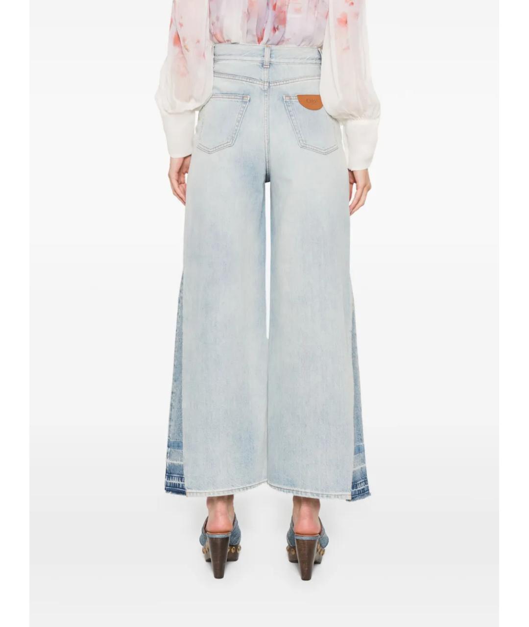 CHLOE Голубые хлопковые джинсы клеш, фото 4