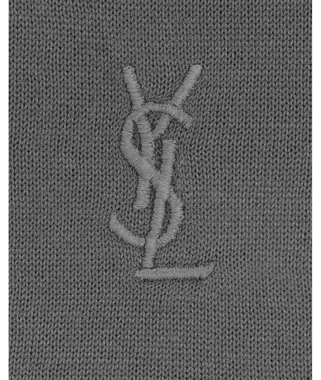 SAINT LAURENT Черная шелковая майка, фото 3