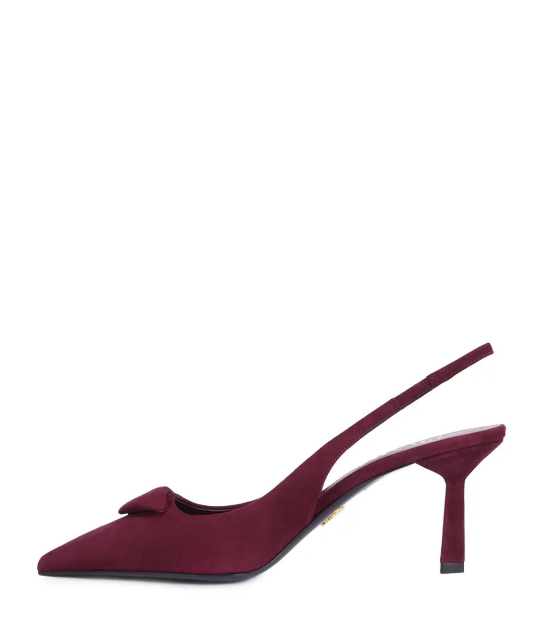 PRADA Бордовые замшевые туфли, фото 3