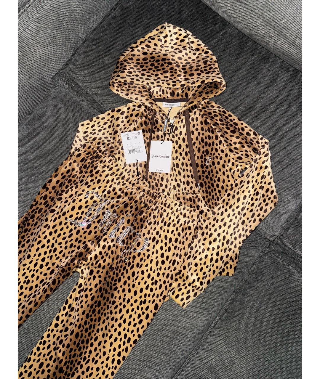 JUICY COUTURE Коричневый велюровый костюм с брюками, фото 5