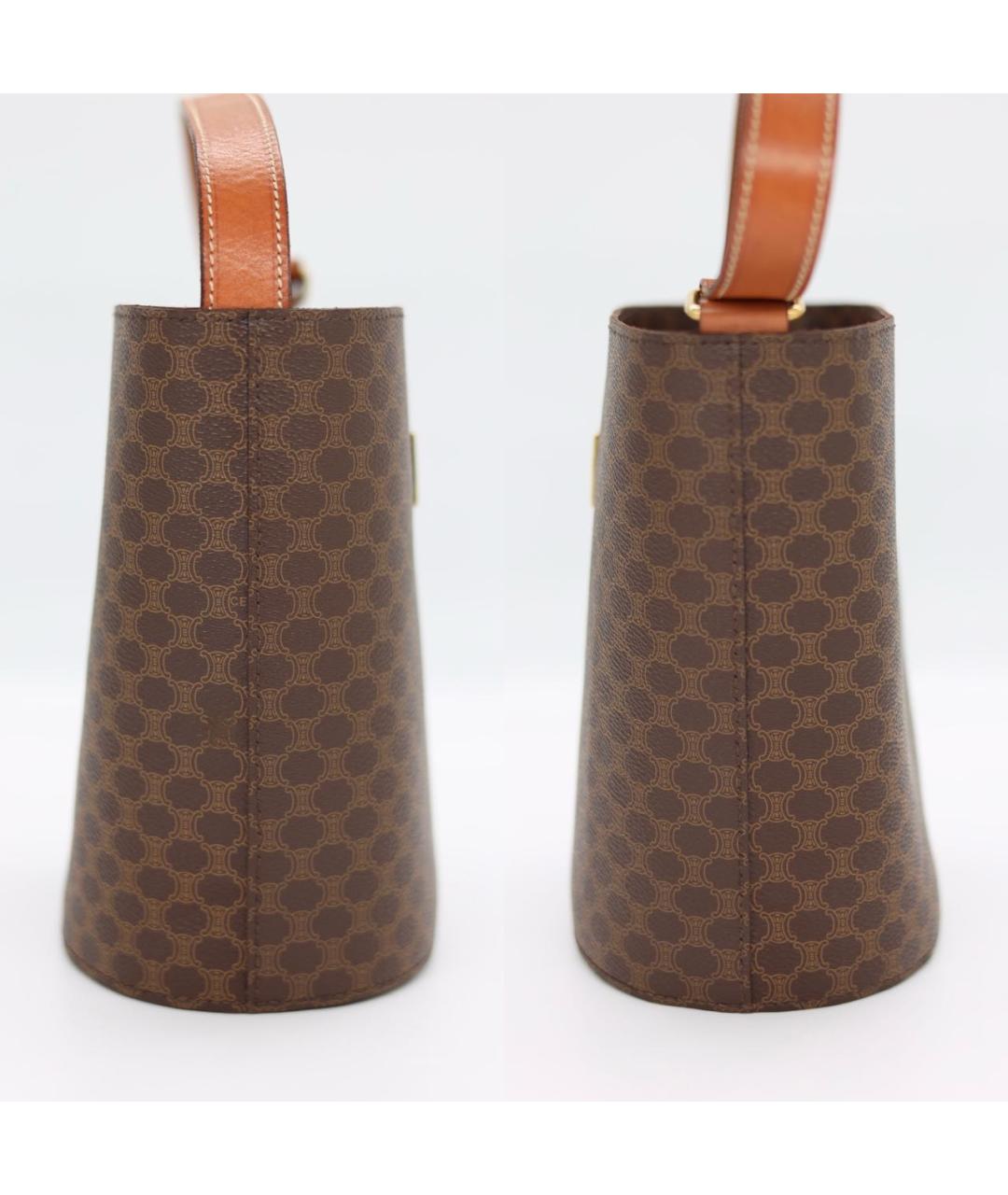 CELINE Коричневая кожаная сумка через плечо, фото 3