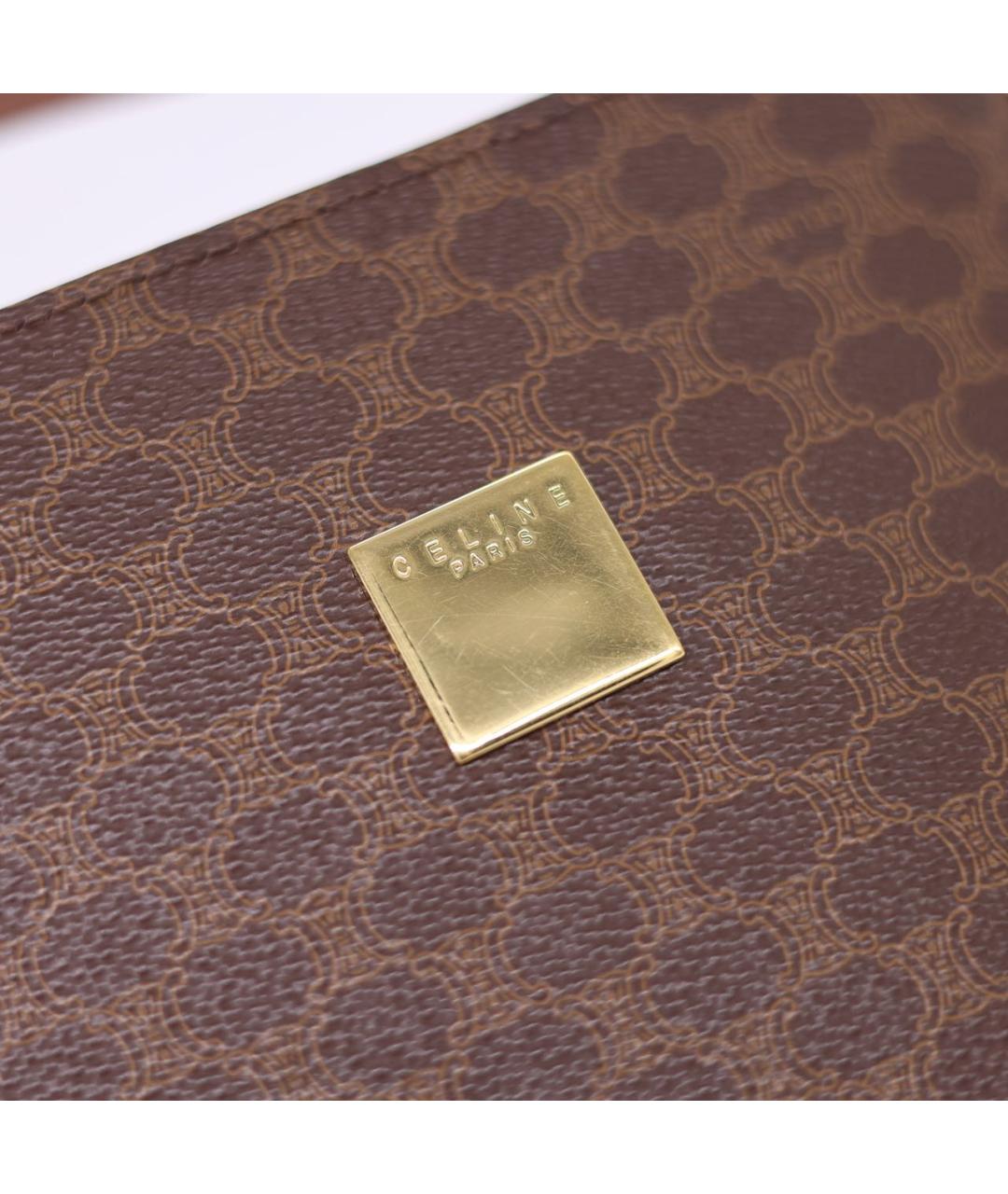 CELINE Коричневая кожаная сумка через плечо, фото 7