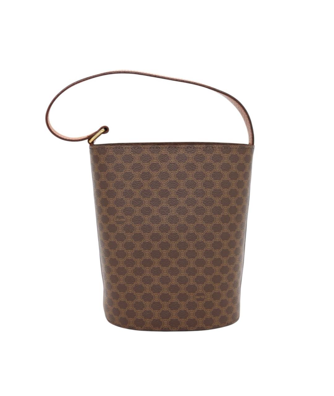 CELINE Коричневая кожаная сумка через плечо, фото 2