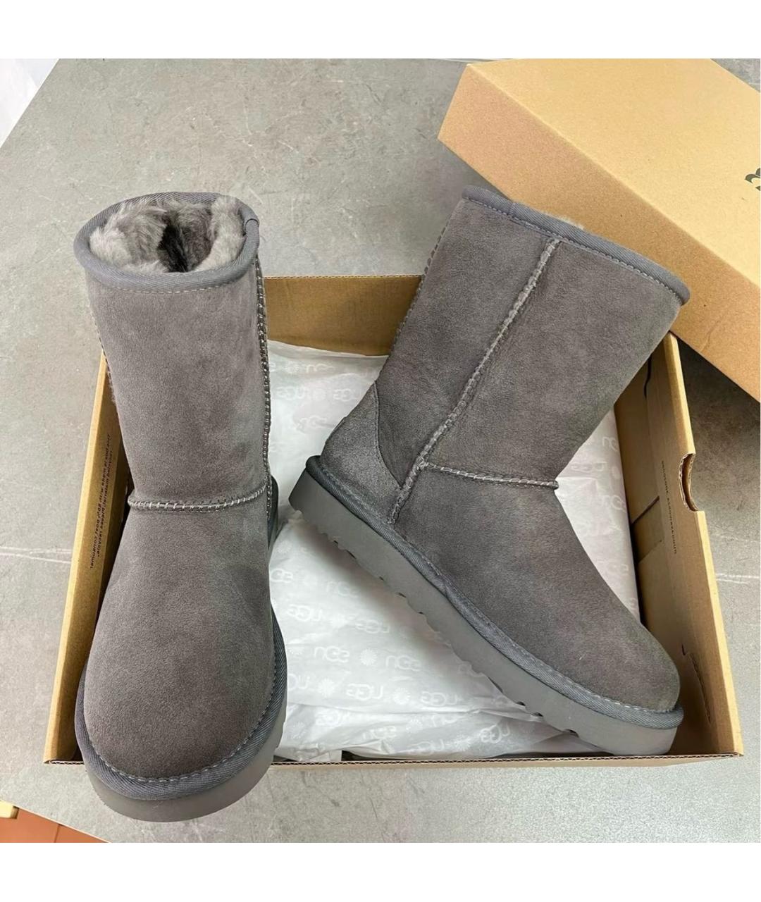 UGG AUSTRALIA Серые замшевые полусапоги, фото 5