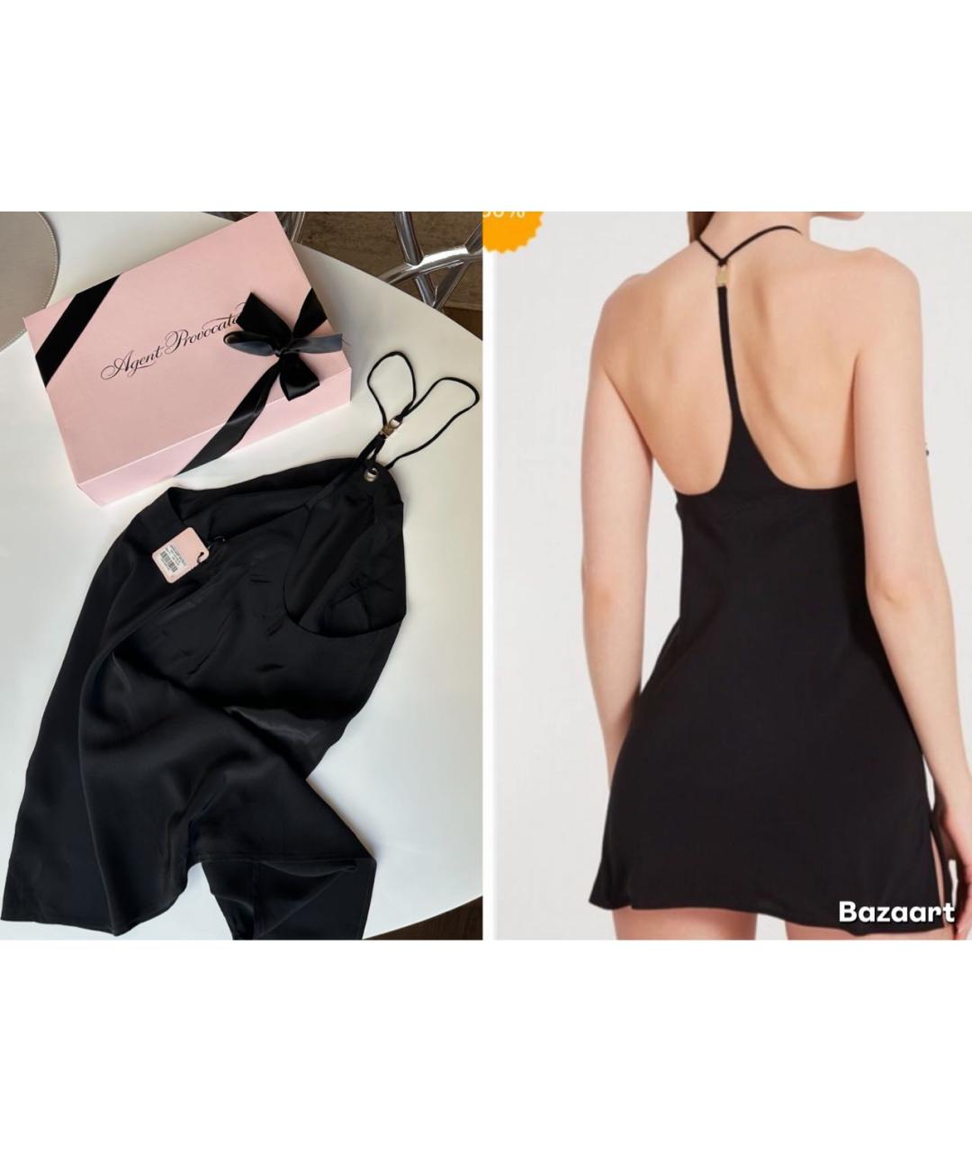 AGENT PROVOCATEUR Черное шелковое платье, фото 3