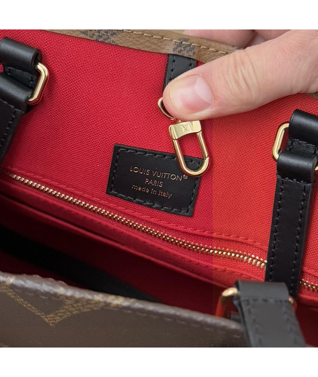 LOUIS VUITTON Коричневая кожаная сумка с короткими ручками, фото 8