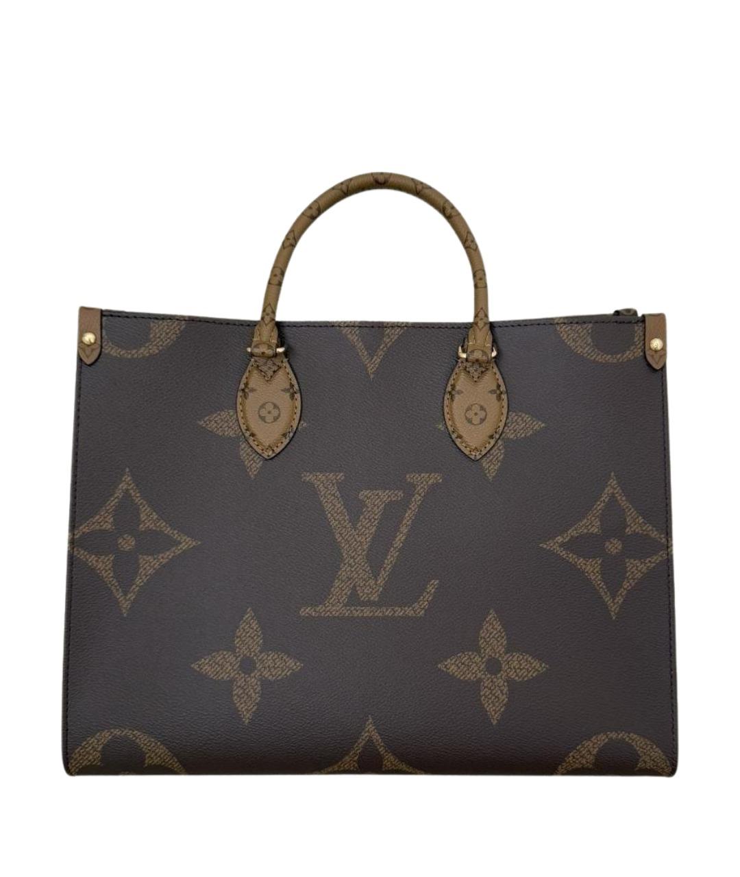 LOUIS VUITTON Коричневая кожаная сумка с короткими ручками, фото 1