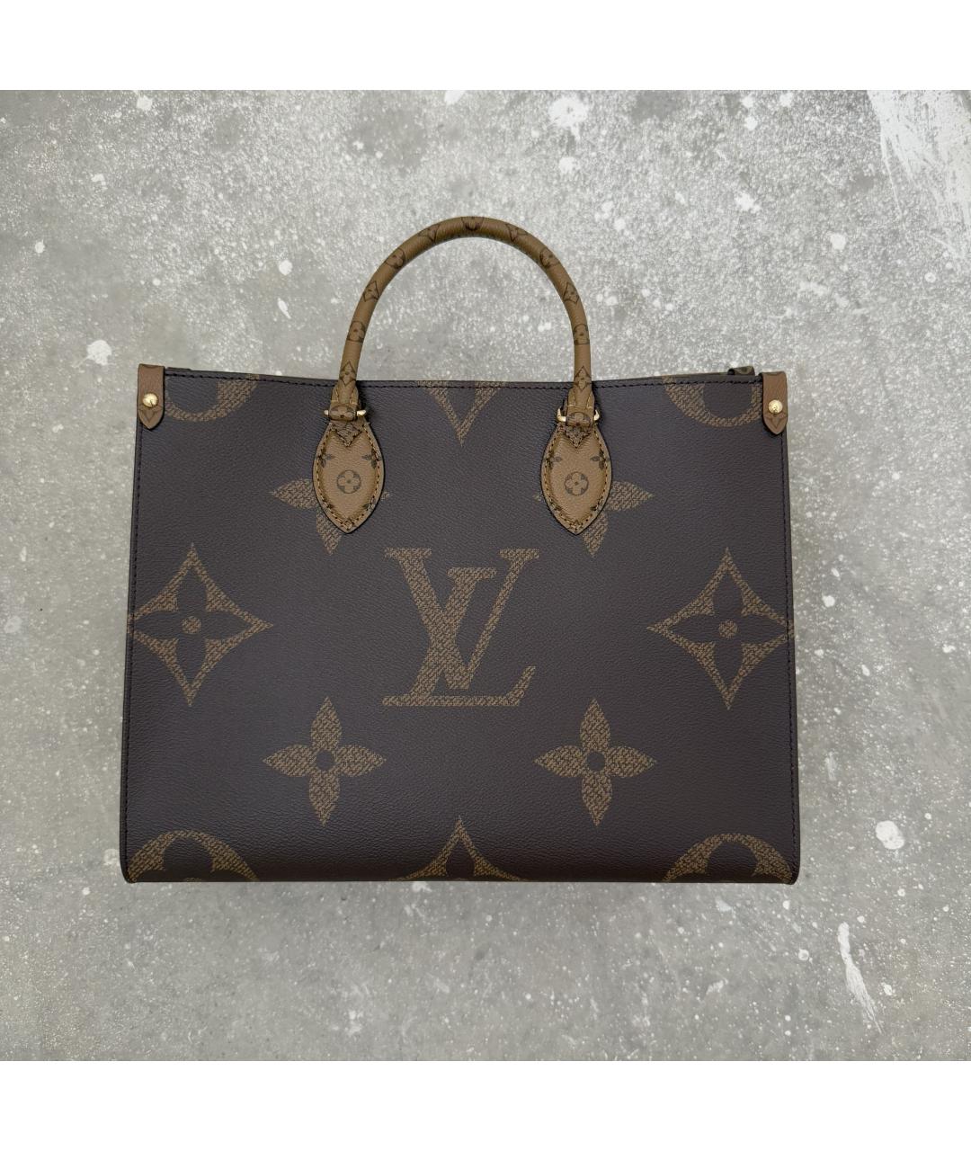 LOUIS VUITTON Коричневая кожаная сумка с короткими ручками, фото 10