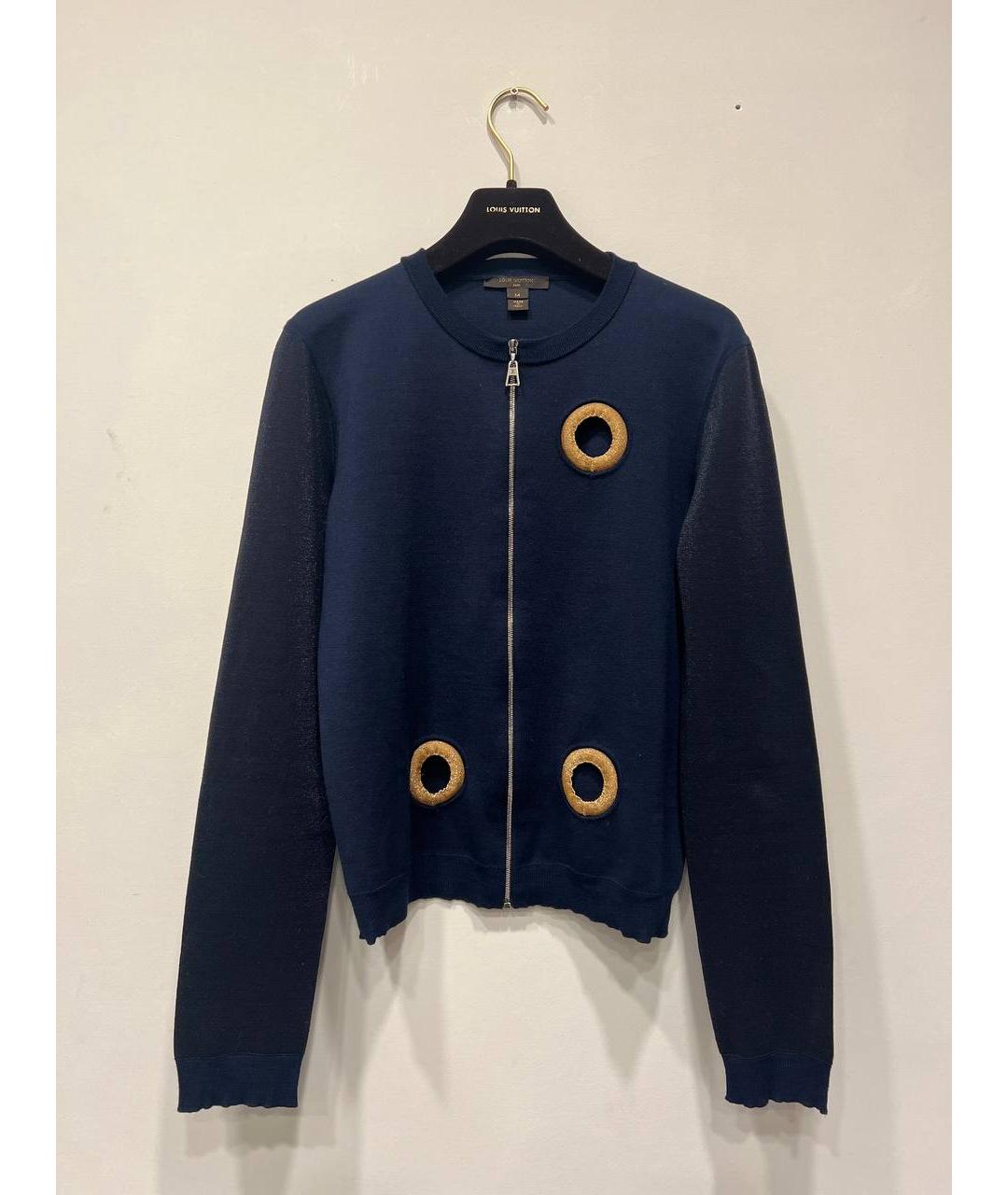 LOUIS VUITTON Темно-синий шерстяной кардиган, фото 8