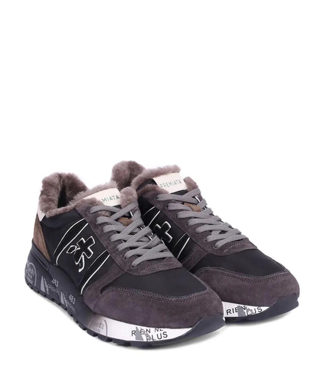 PREMIATA Серые замшевые низкие кроссовки / кеды, фото 2