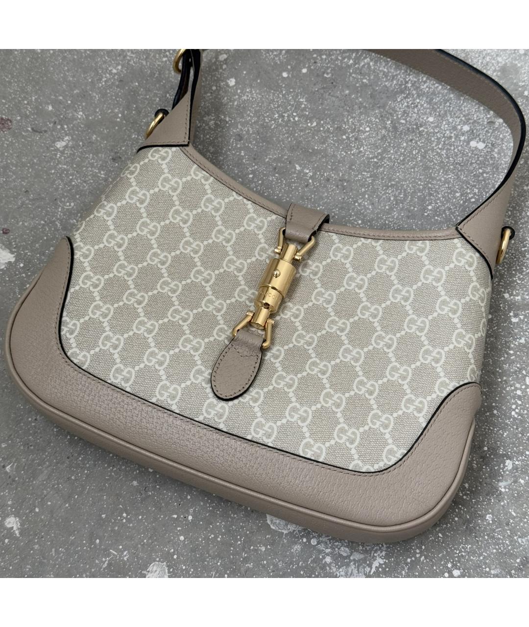 GUCCI Бежевая кожаная сумка через плечо, фото 3