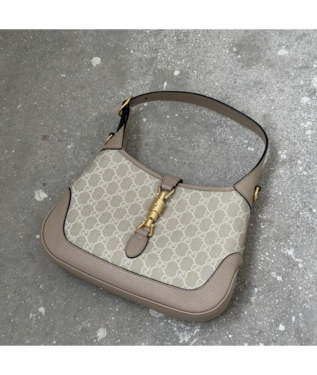 GUCCI Бежевая кожаная сумка через плечо, фото 2