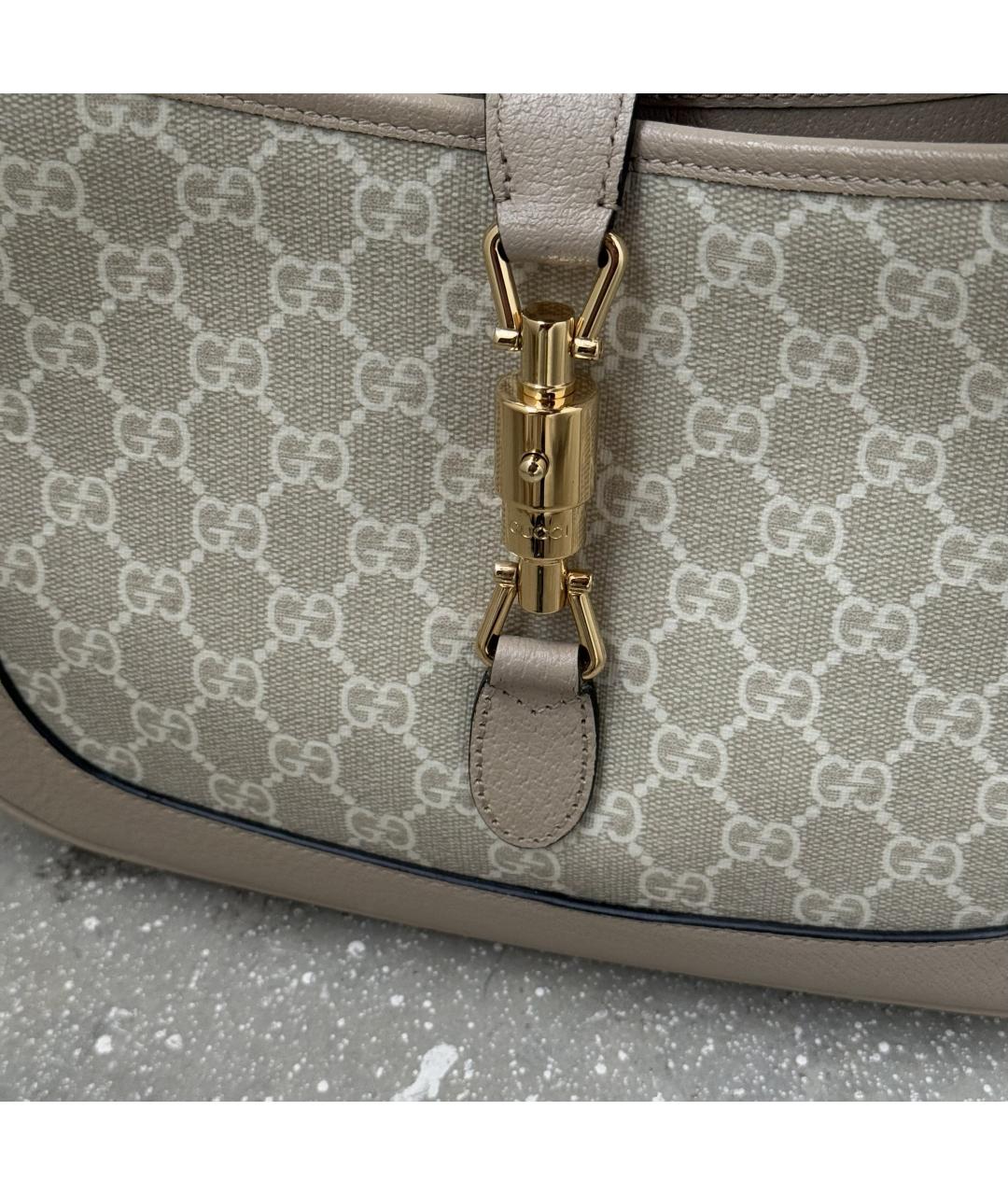 GUCCI Бежевая кожаная сумка через плечо, фото 6