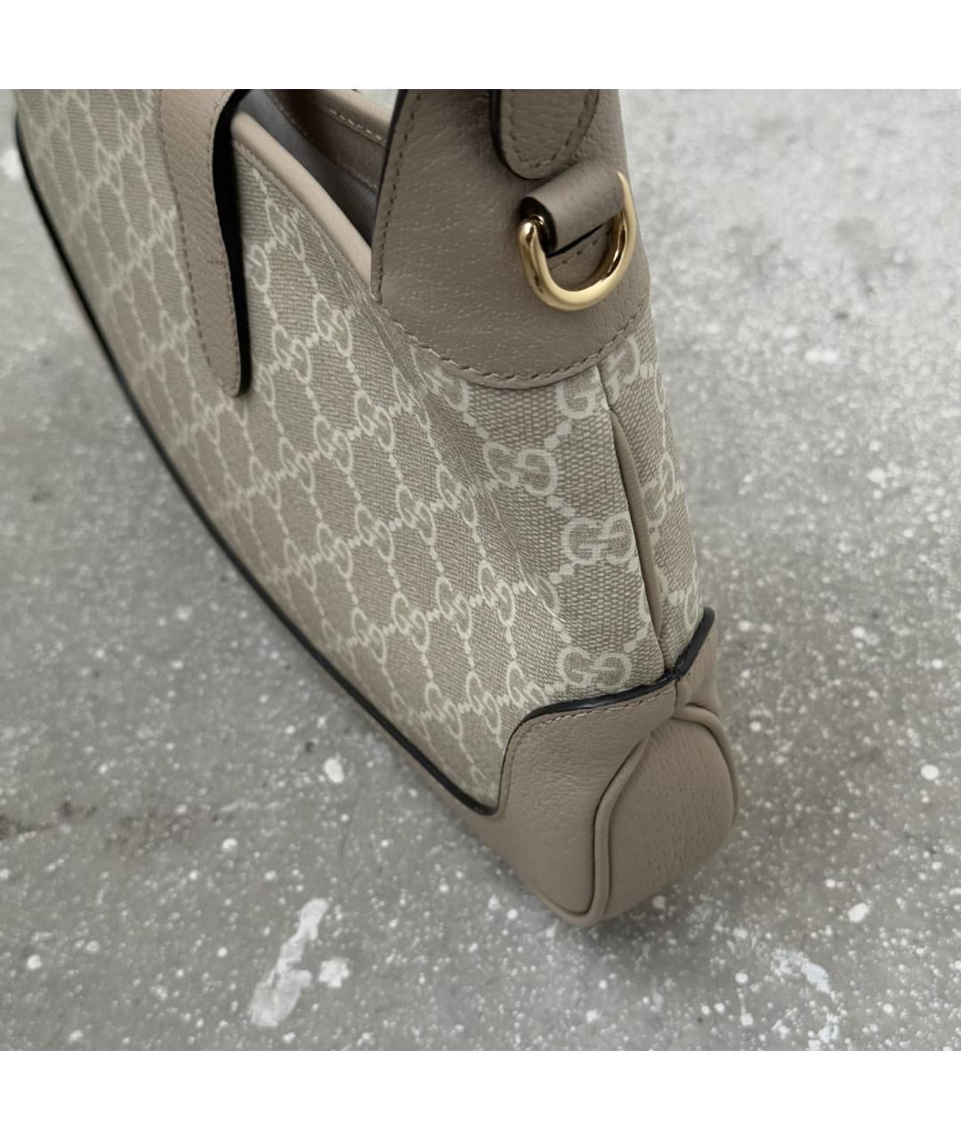 GUCCI Бежевая кожаная сумка через плечо, фото 5