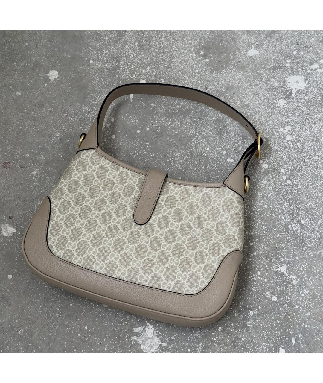 GUCCI Бежевая кожаная сумка через плечо, фото 4