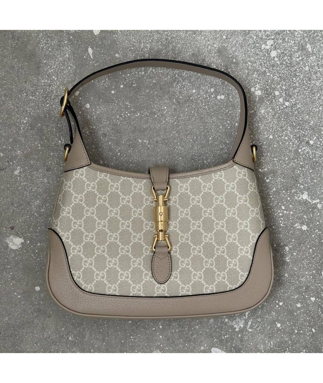 GUCCI Бежевая кожаная сумка через плечо, фото 10