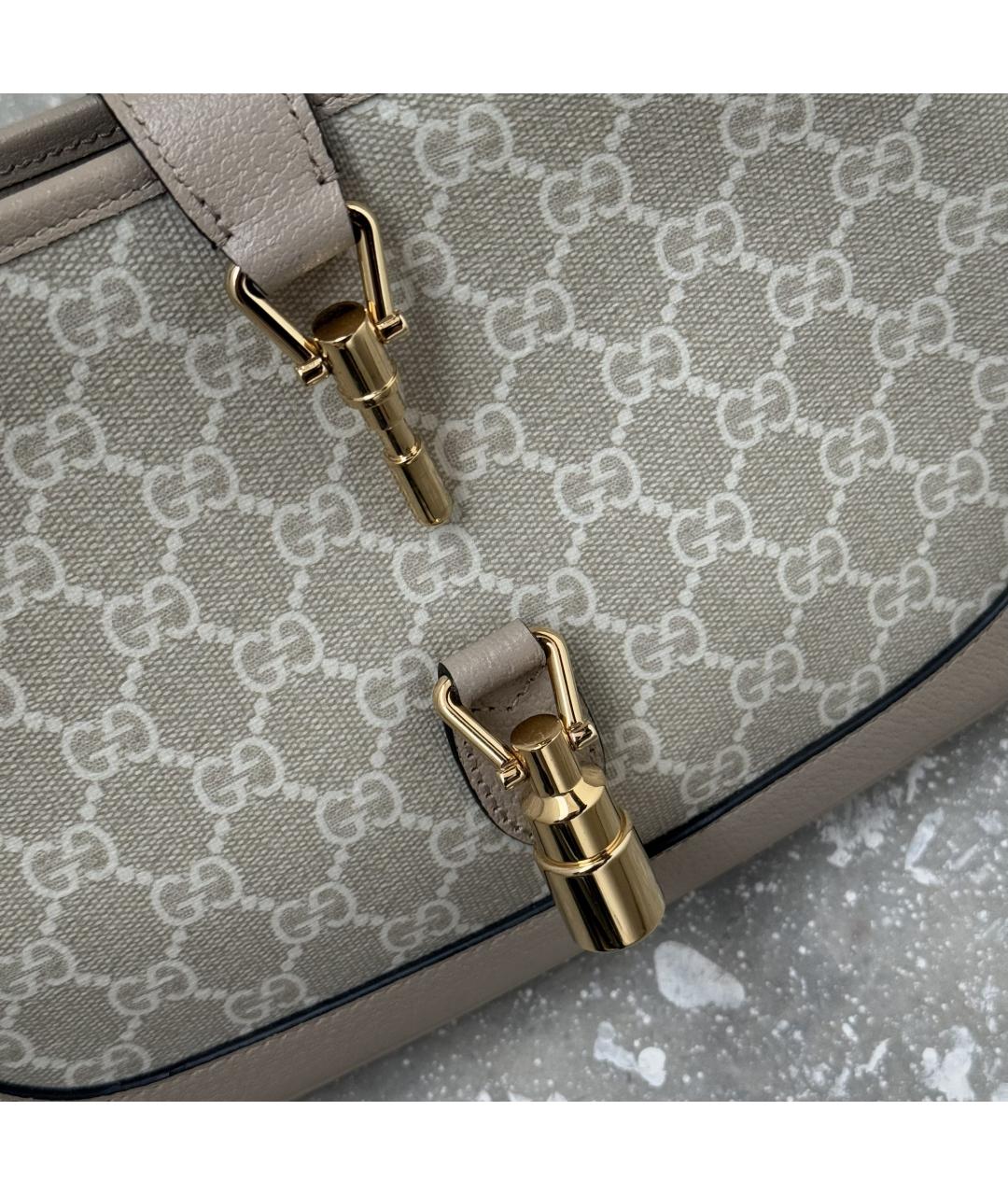 GUCCI Бежевая кожаная сумка через плечо, фото 7