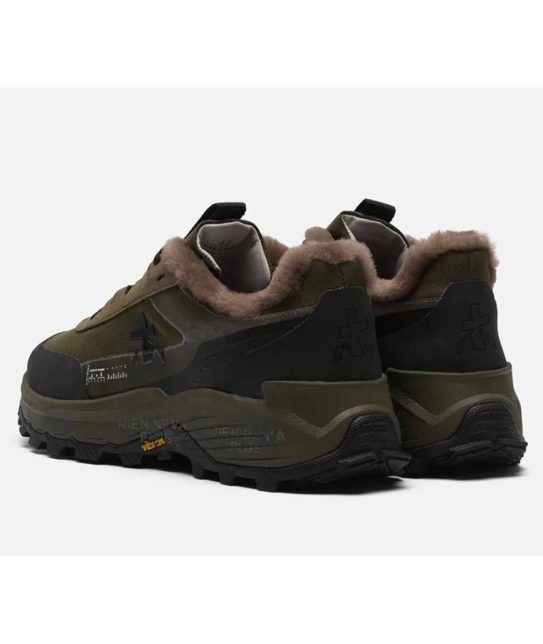 PREMIATA Хаки текстильные низкие кроссовки / кеды, фото 4