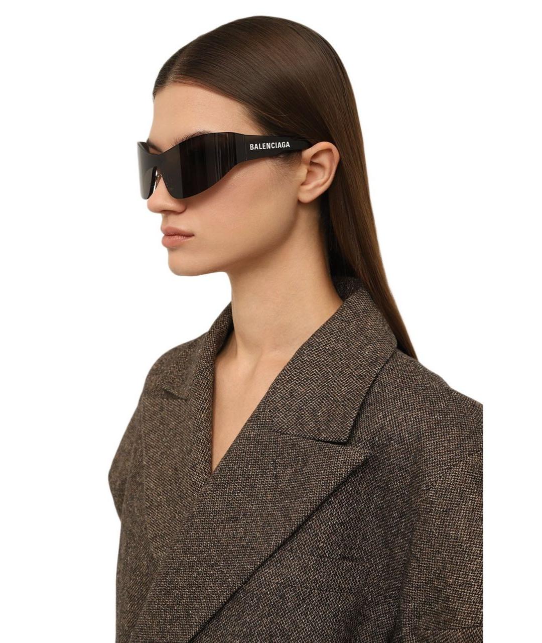 BALENCIAGA Черные пластиковые солнцезащитные очки, фото 3