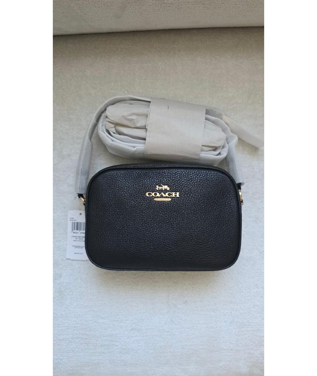 COACH Черная кожаная сумка через плечо, фото 4