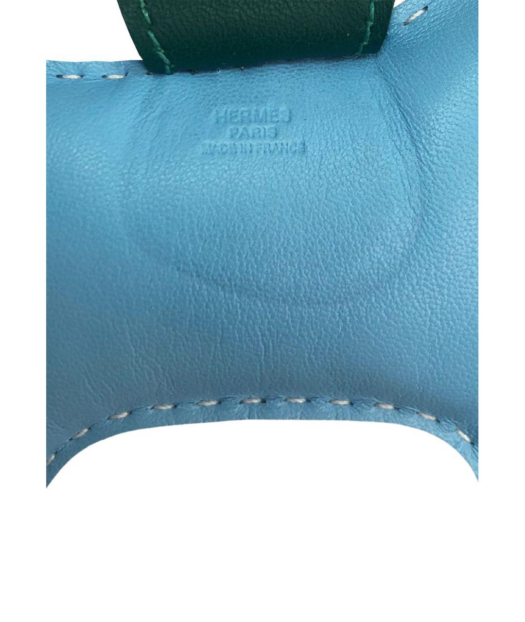 HERMES Голубой брелок, фото 3