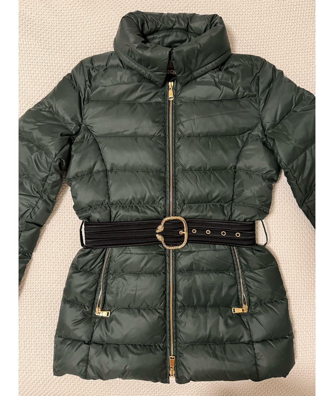 ROBERTO CAVALLI Зеленая полиамидовая куртка, фото 2