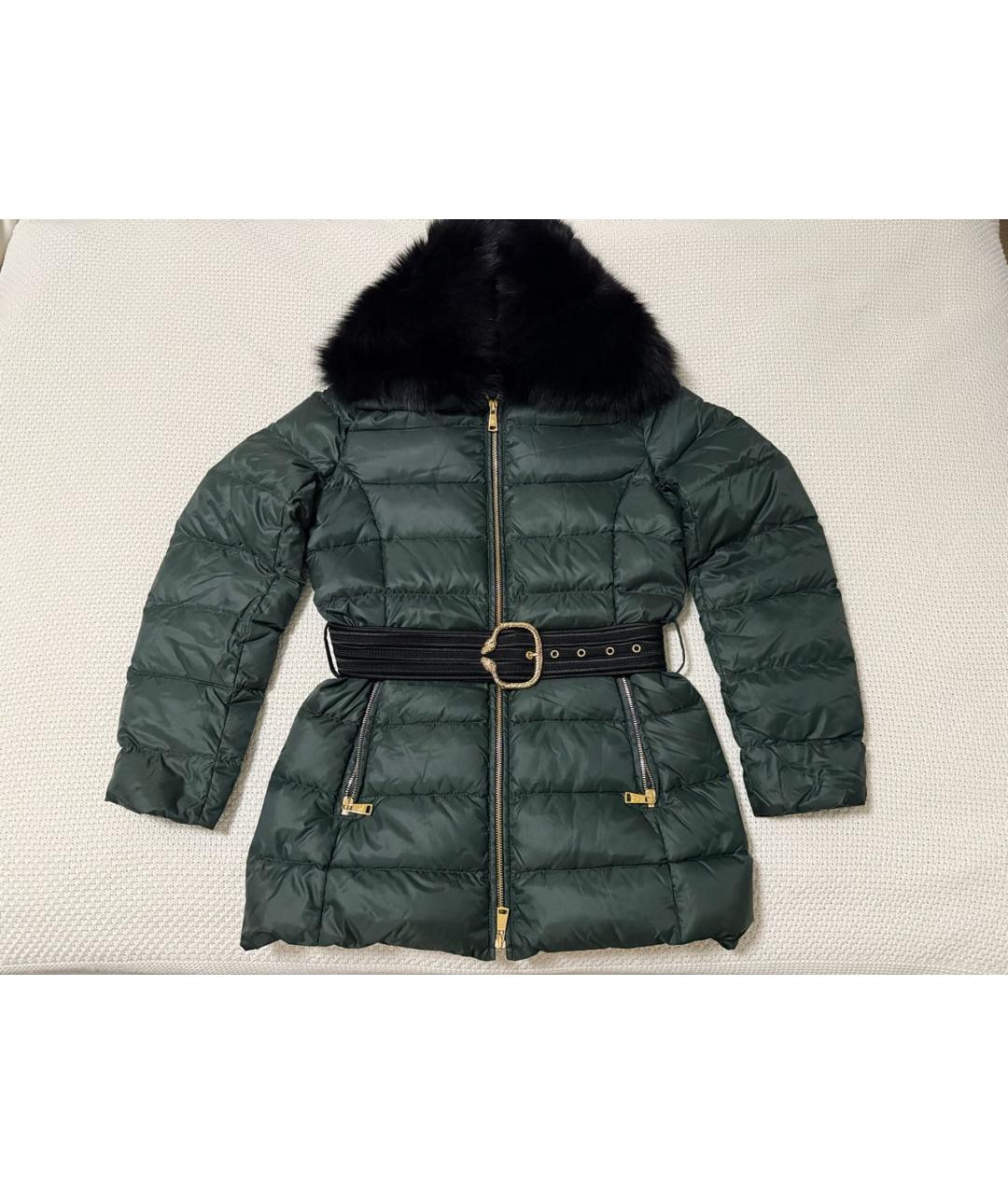 ROBERTO CAVALLI Зеленая полиамидовая куртка, фото 5