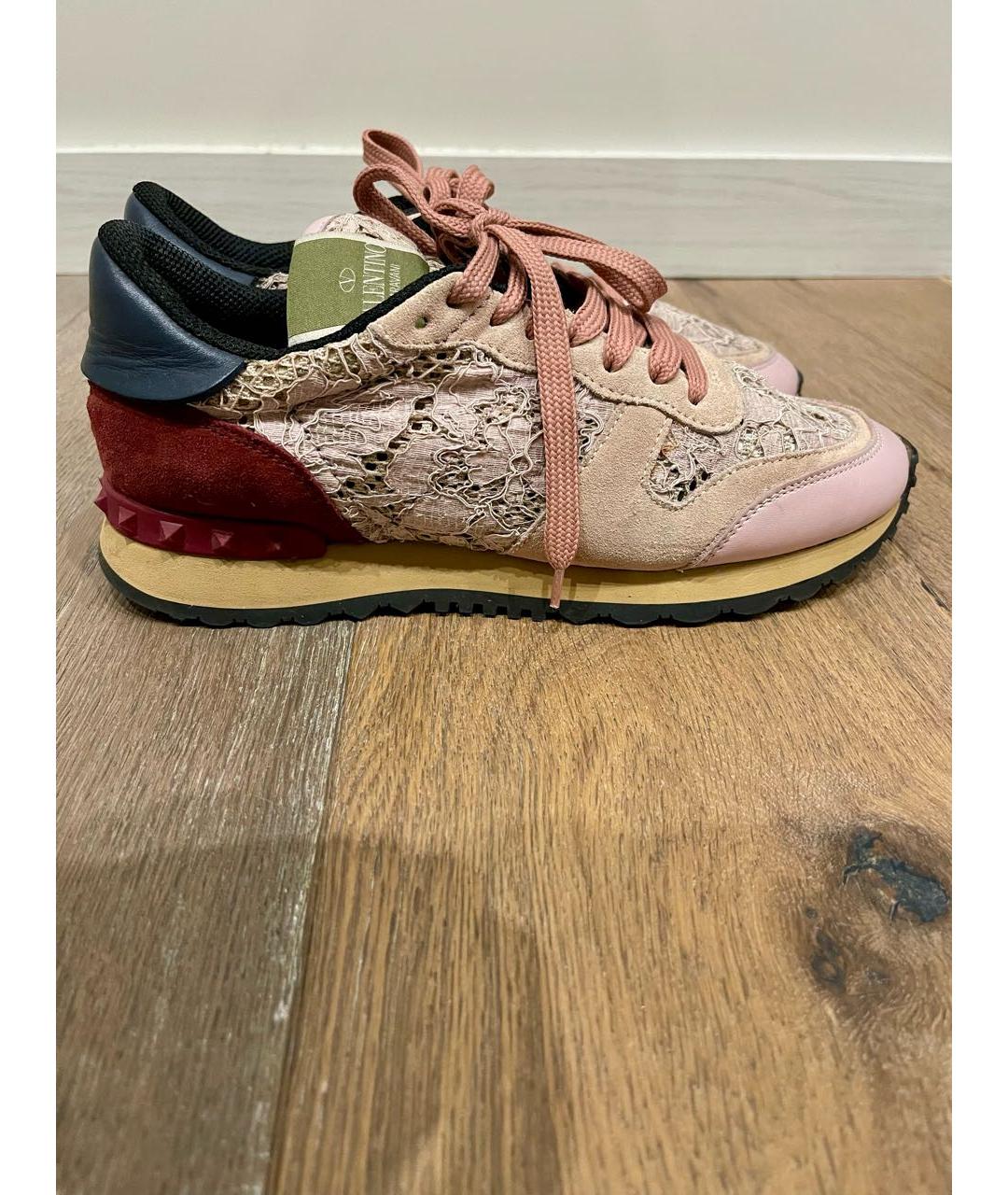 VALENTINO Розовые текстильные кеды, фото 5