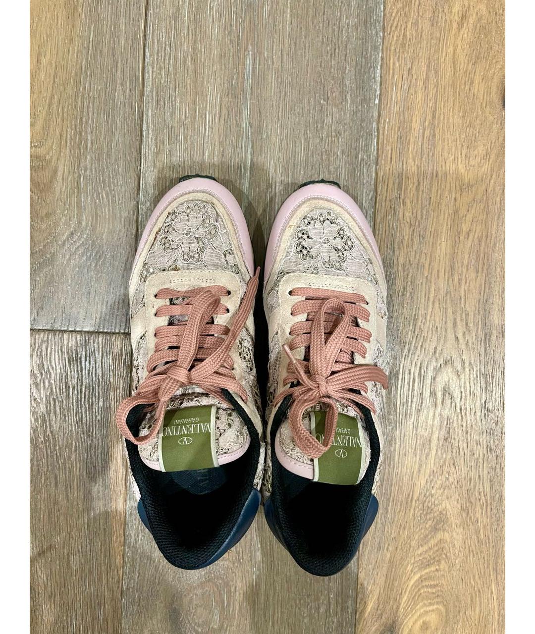 VALENTINO Розовые текстильные кеды, фото 3