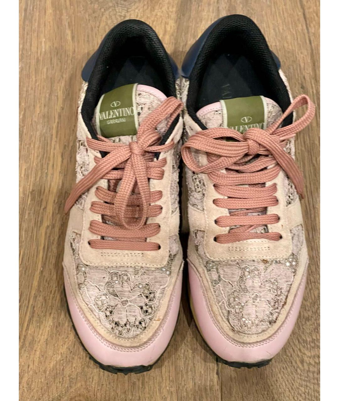 VALENTINO Розовые текстильные кеды, фото 2