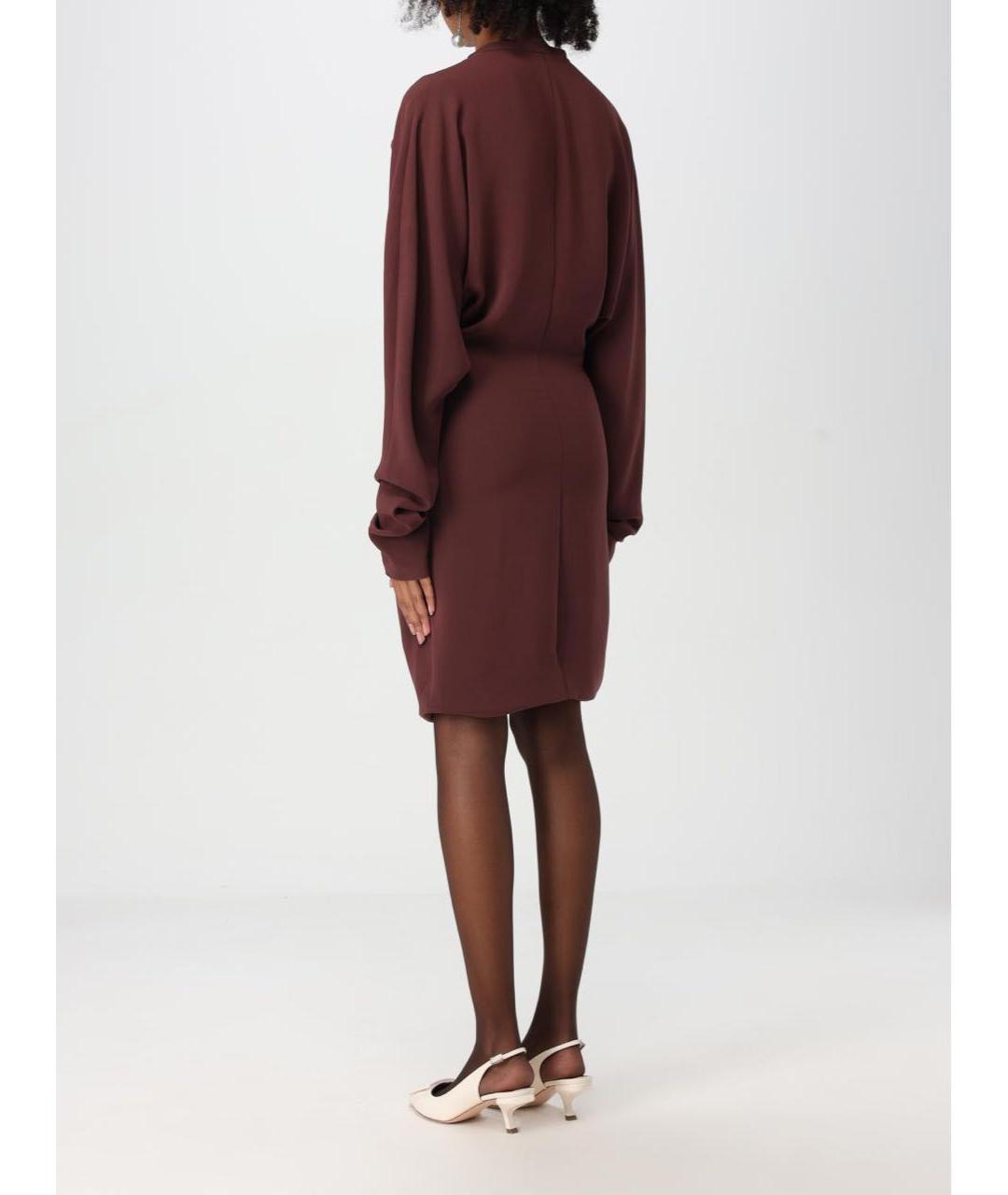 PHILOSOPHY DI LORENZO SERAFINI Бордовое коктейльное платье, фото 4