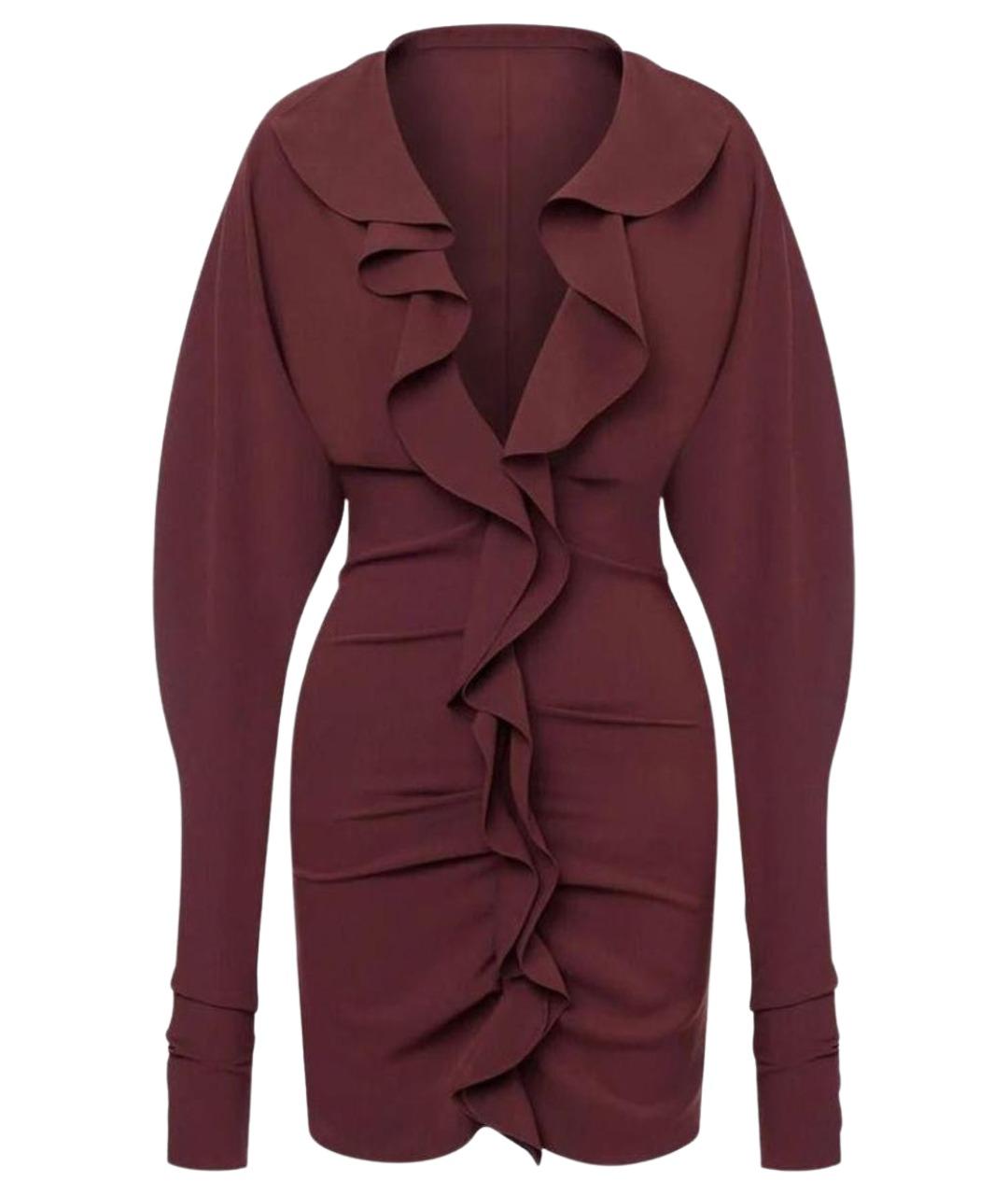 PHILOSOPHY DI LORENZO SERAFINI Бордовое коктейльное платье, фото 1