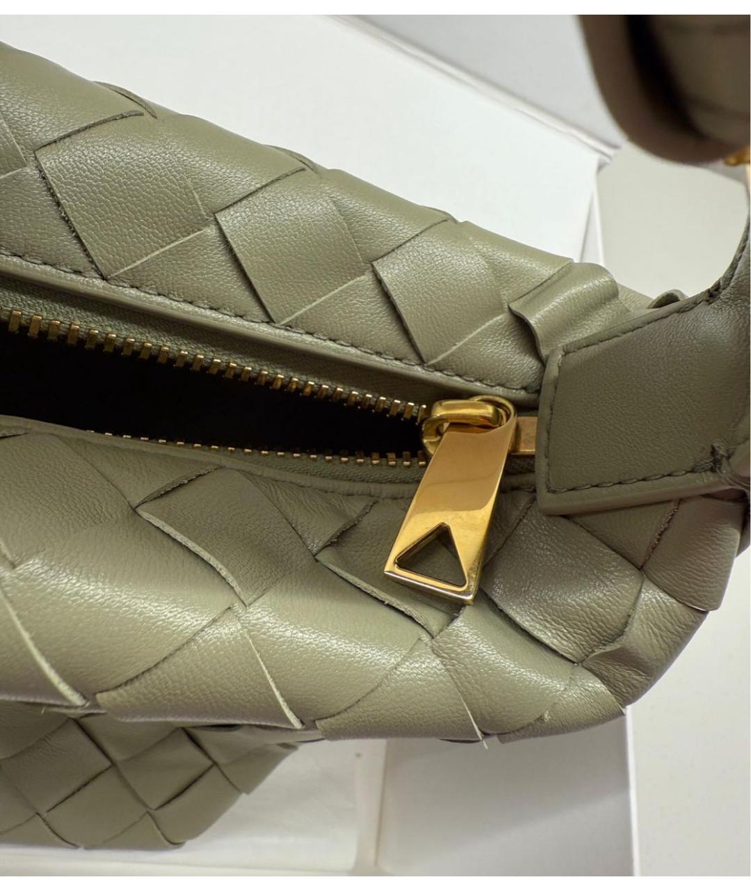 BOTTEGA VENETA Бежевая кожаная сумка с короткими ручками, фото 4