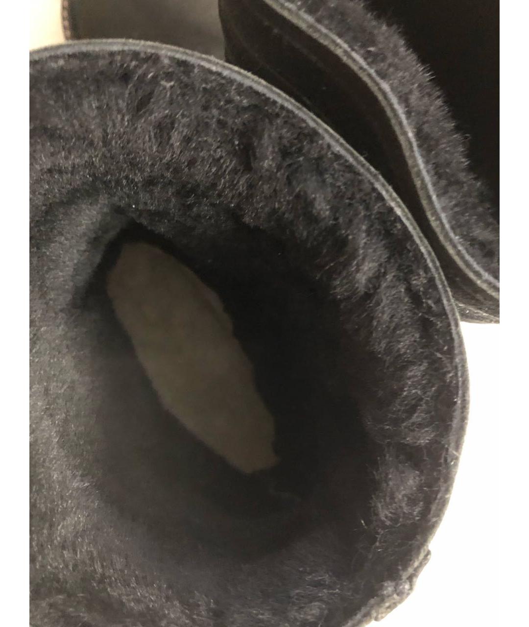CHANEL Черные замшевые сапоги, фото 5
