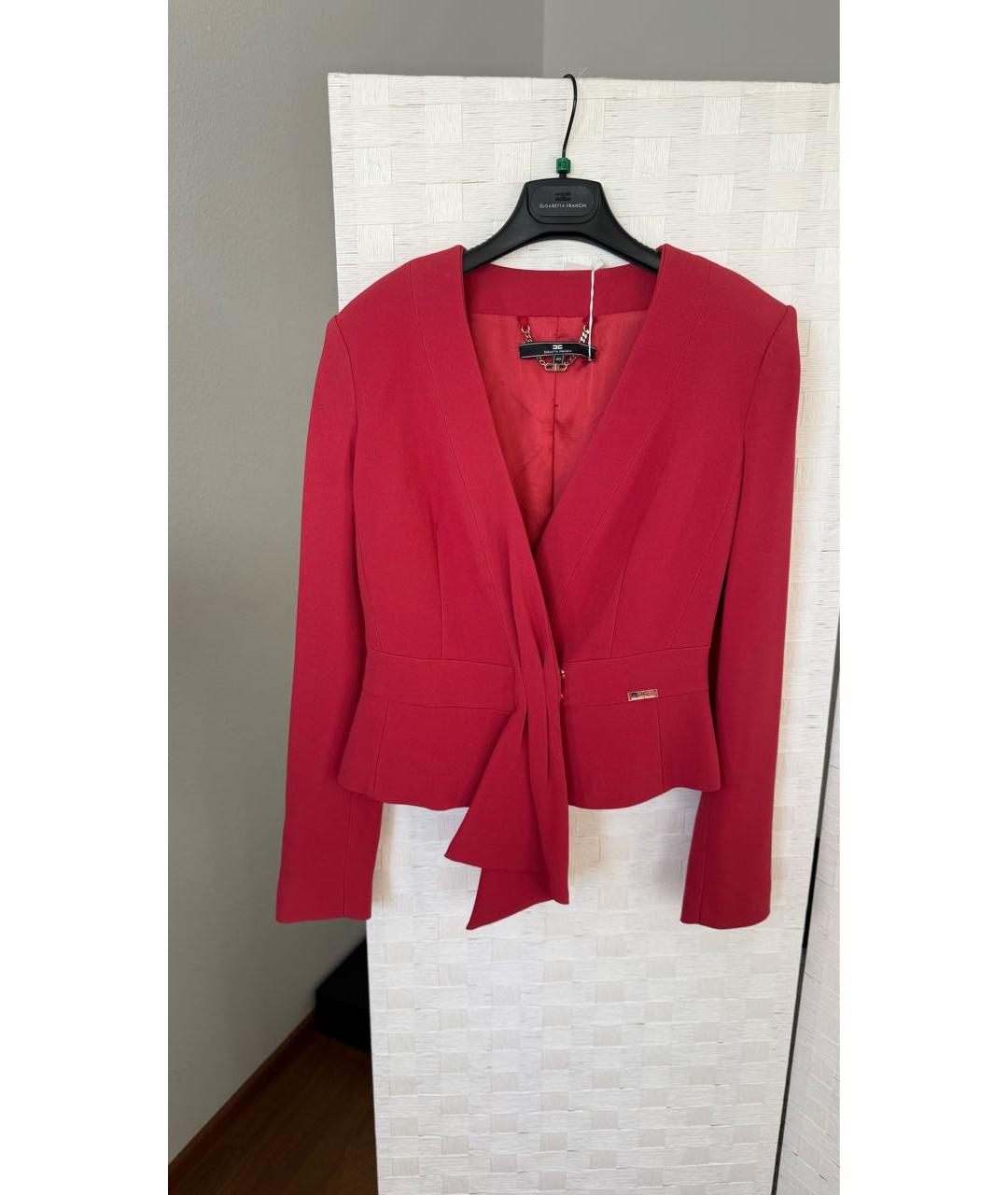 ELISABETTA FRANCHI Коралловый вискозный жакет/пиджак, фото 6