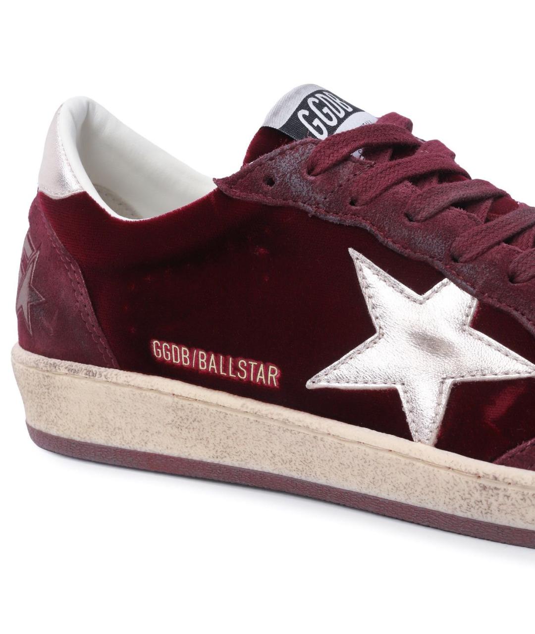 GOLDEN GOOSE DELUXE BRAND Бордовые замшевые кеды, фото 5