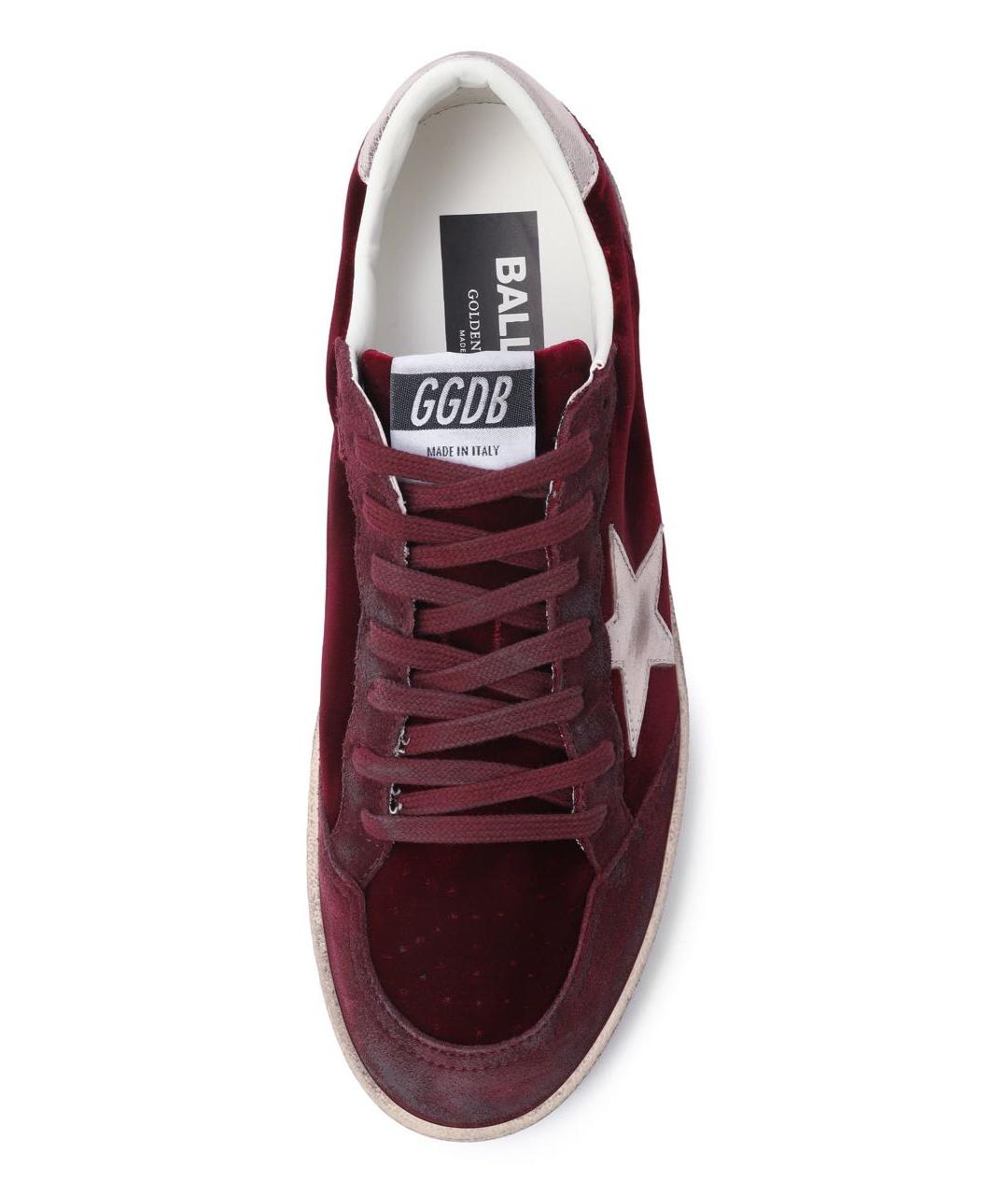GOLDEN GOOSE DELUXE BRAND Бордовые замшевые кеды, фото 3
