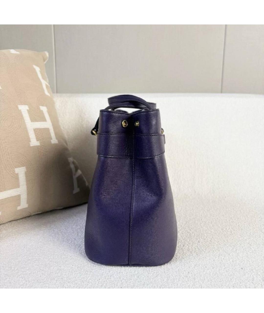 GUCCI Фиолетовая кожаная сумка с короткими ручками, фото 6