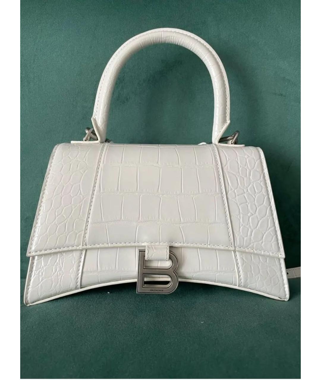 BALENCIAGA Белая кожаная сумка через плечо, фото 5