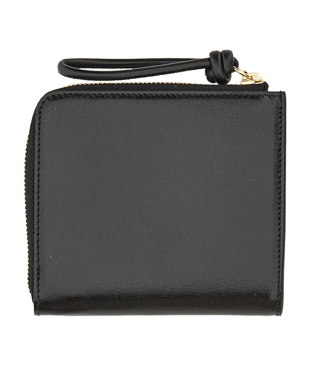 JIL SANDER Черный кожаный кошелек, фото 2