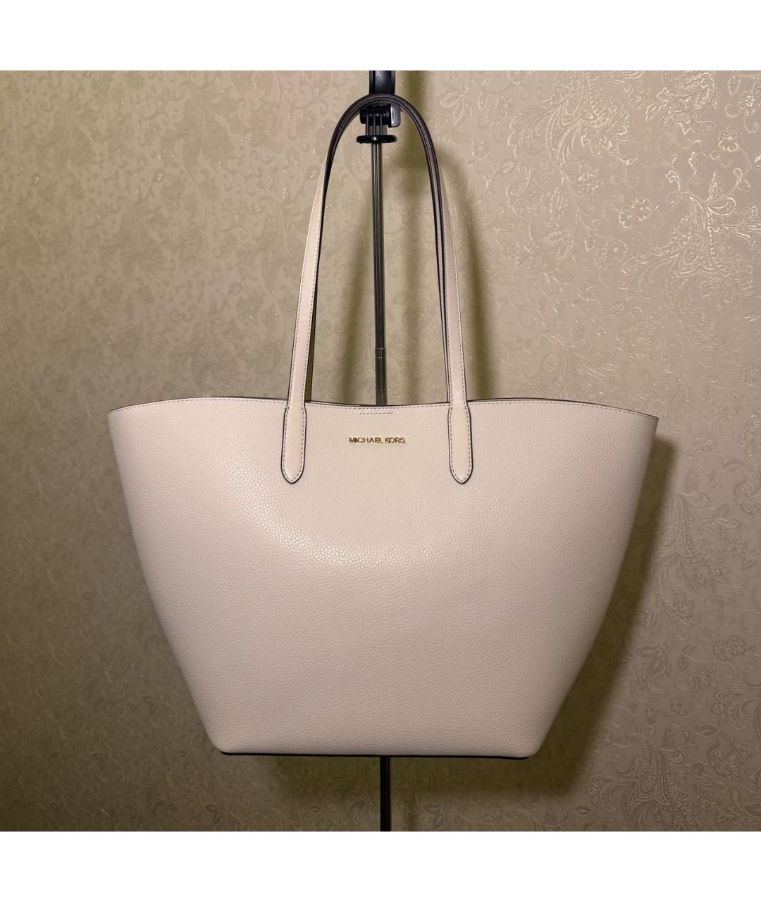 MICHAEL KORS Белая кожаная сумка тоут, фото 5